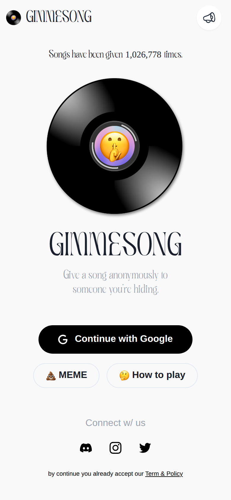 GimmeSong Mobile Web Application