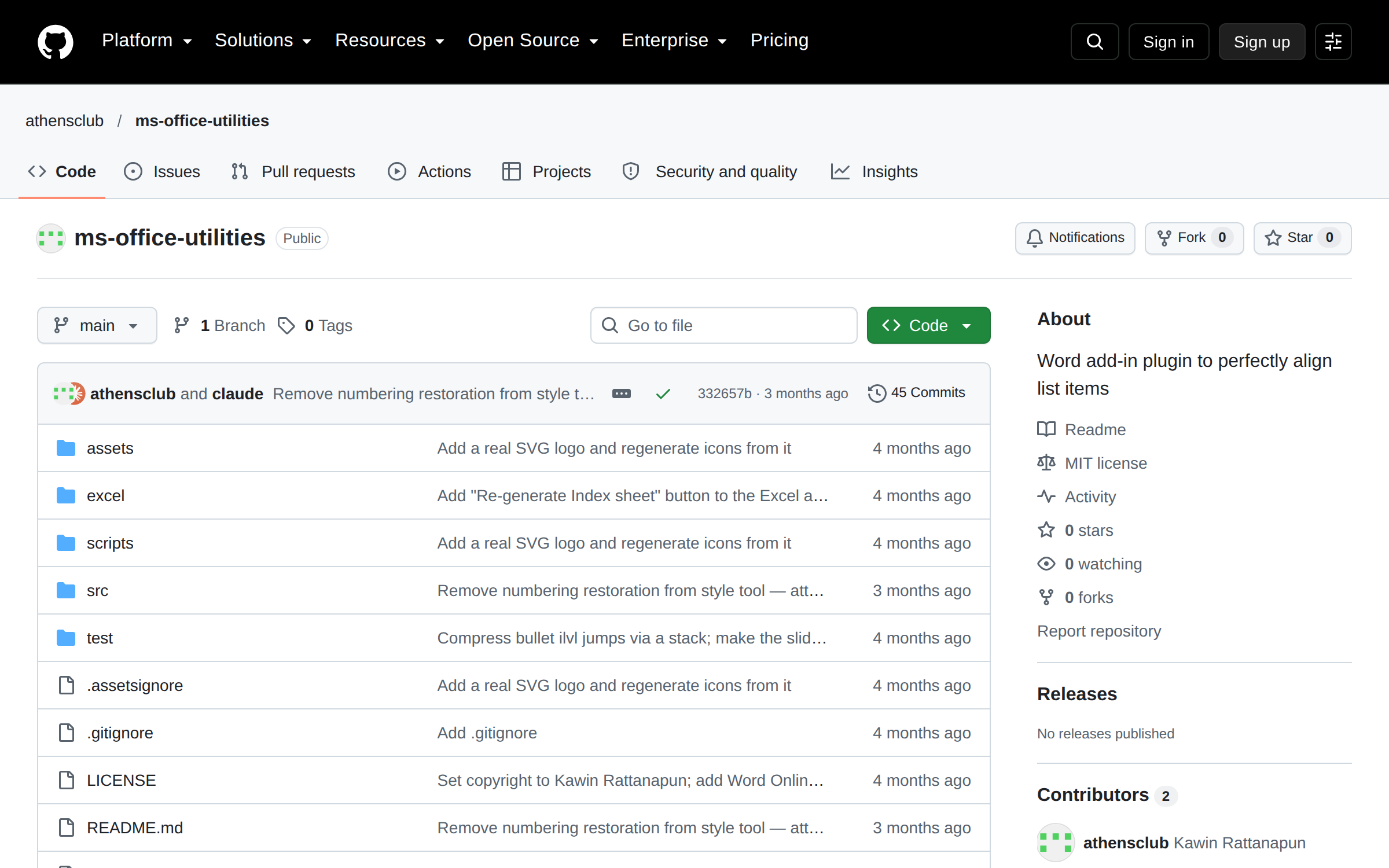 MS Office Utilities GitHub Preview